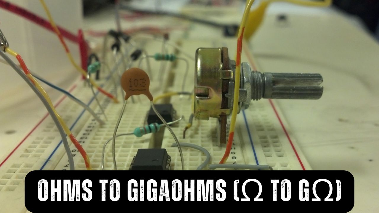 Ohms to Gigaohms (Ω to GΩ)