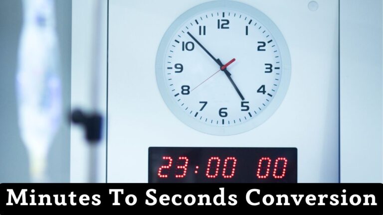 Minutes To Seconds Conversion